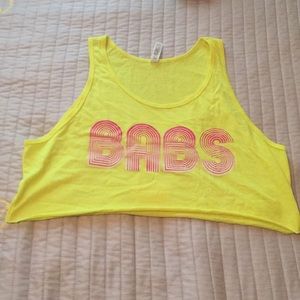 Yellow “BABS” Crop Top